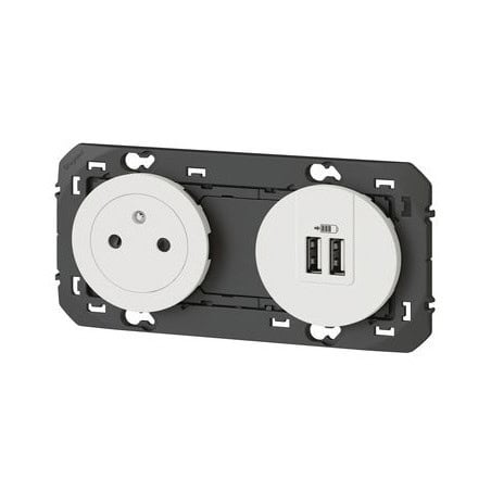 Prise de courant et chargeur double USB DOOXIE LEGRAND 600342