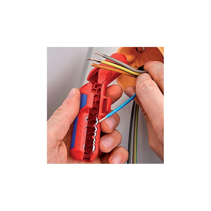 Outil à dénuder et à dégainer pour câble électrique et coaxial KNIPEX 16 95 01 SB