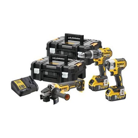Lot 3 outils XR 18 V 5 Ah DEWALT DCK384P2T-QW