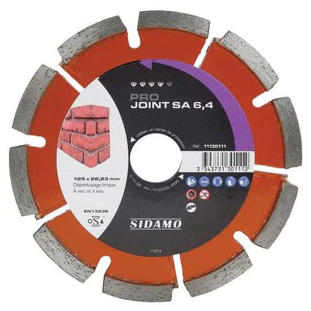 Disque diamant Ø125 mm PRO JOINT SA brique SIDAMO 11130111