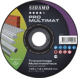 Disque à tronçonner Ø125 mm multi matériaux PRO MULTIMAT SIDAMO 10111047