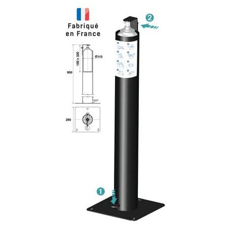 Distributeur solution hydroalcoolique à pédale