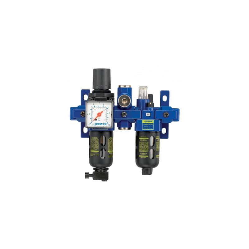 Filtre régulateur lubrificateur avec manomètre et sortie d'air sec PREVOST TB SME1