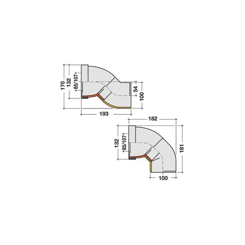 Pipe orientable pour WC NICOLL 1PWOR