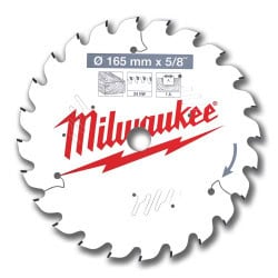Lame de scie circulaire bois Ø165 mm MILWAUKEE 4932471311