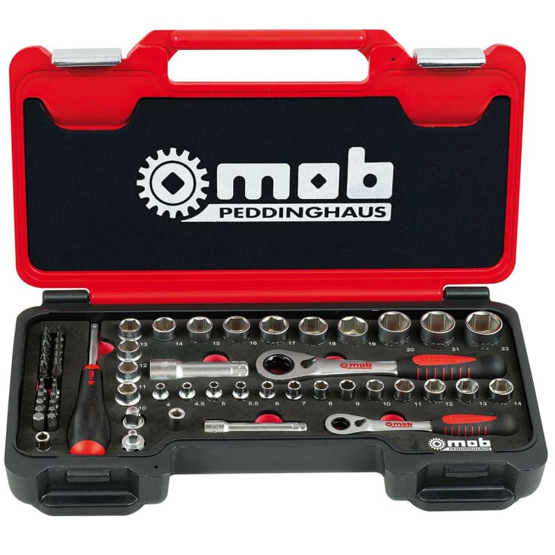Coffret douilles traversantes 1/4" et 1/2"  MOB