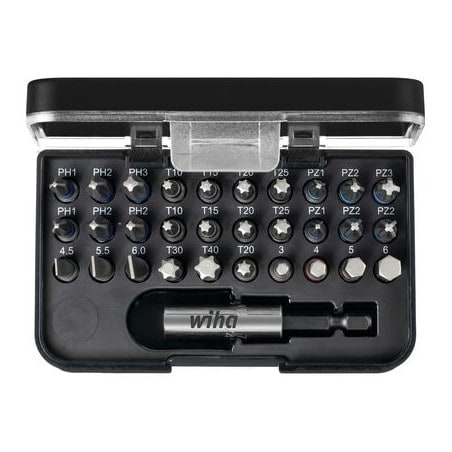 Coffret 30 embouts standard FENTEPHPZTORX6 PANS + porte-embout  WIHA