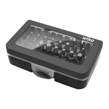 Coffret 30 embouts standard FENTE/PH/PZ/TORX/6 PANS + porte-embout  WIHA