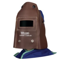 Cagoule portefeuille soudure en cuir marron pliable  WELDAS