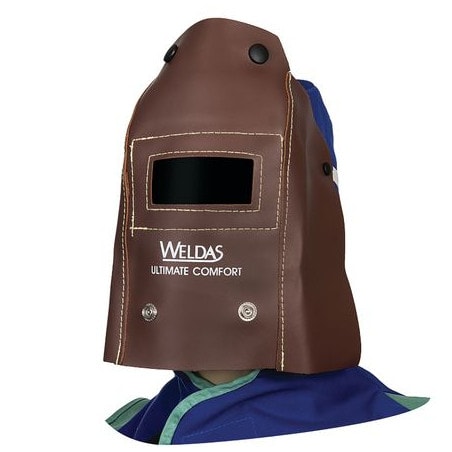 Cagoule portefeuille soudure en cuir marron pliable  WELDAS