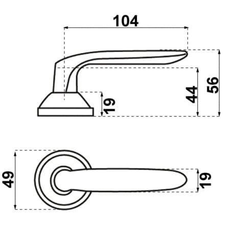Béquille double Jazz finition chromé velours VACHETTE ASSA ABLOY