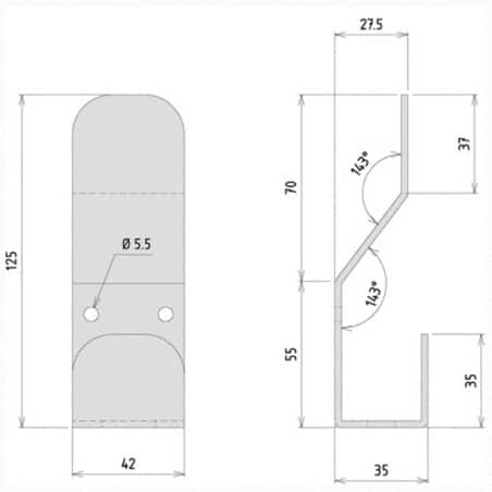 Porte-manteau inox DEVISMES