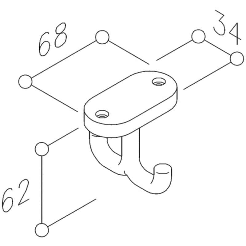 Patère sous tablette DEH55 NORMBAU ALLEGION