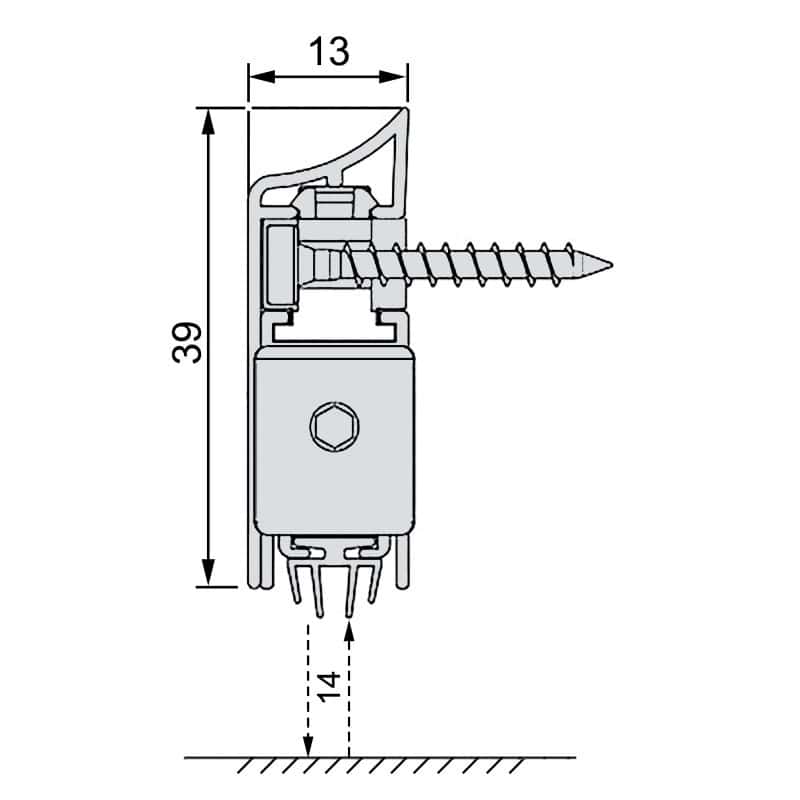 Plinthe automatique Paj 400 TU anodisé argent ETANCHEITE JUNG