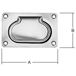 Poignée sur platine à encastrer grand modèle