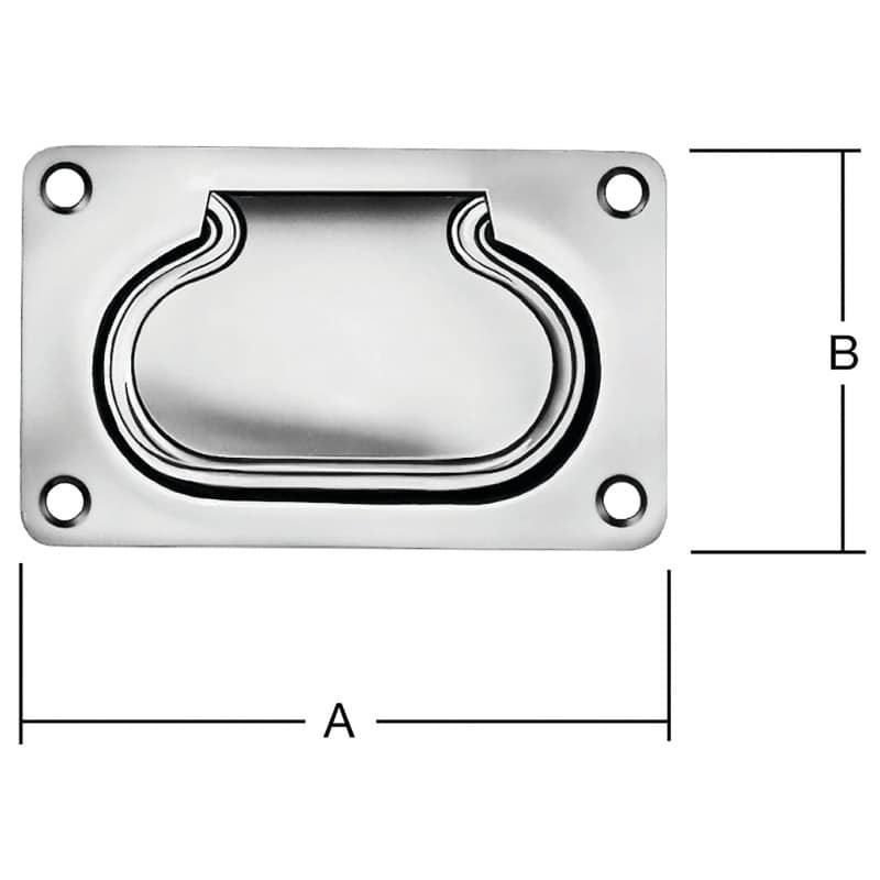 Poignée sur platine à encastrer grand modèle