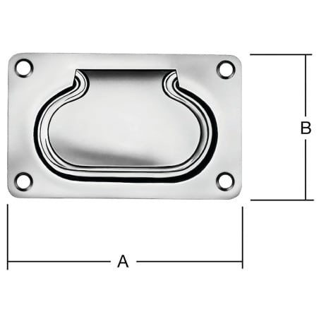Poignée sur platine à encastrer grand modèle