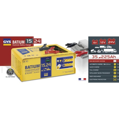 CHARGEUR AUTOMATIQUE BATIUM 6 A 24 VOLTS