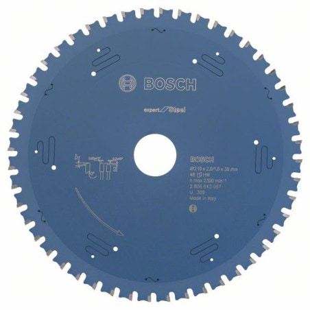 Lame de scie carbure Ø 210 mm pour acier BOSCH 2608643057