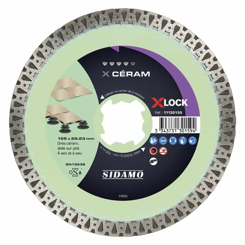 Disque diamant carrelage X CERAM 125 mm X-LOCK SIDAMO 11130159