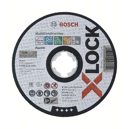 Disque à tronçonner X-LOCK Multi Construction 125 mm BOSCH 2608619270