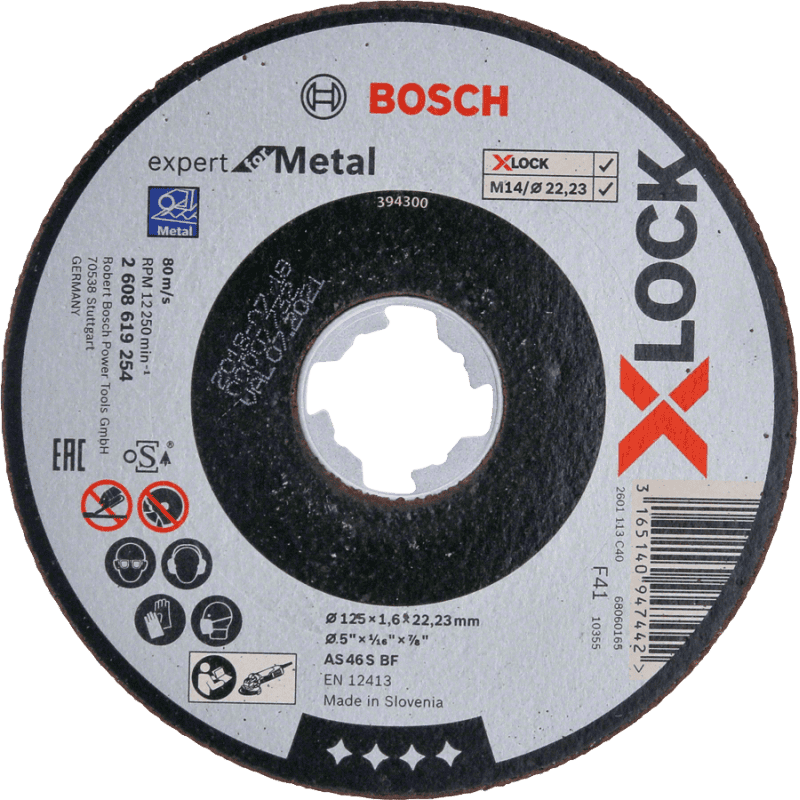 Disque à tronçonner droit 125 mm X-LOCK Expert For Metal Bosch 2608619254