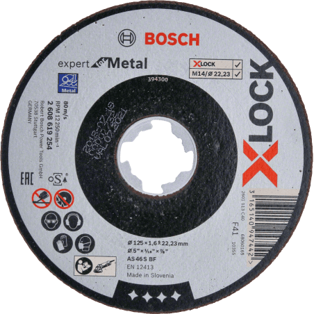 Disque à tronçonner droit Expert for Metal Ø125 x 1,6 mm X-LOCK BOSCH 2608619254