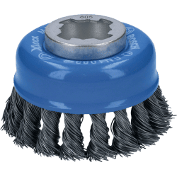 Brosse boisseau torsadée X-LOCK Ø75 mm pour meulage acier BOSCH 2608620727