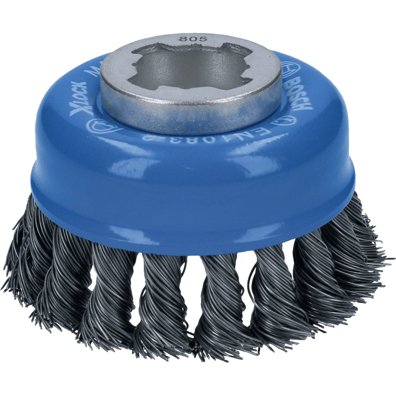Brosse boisseau torsadée X-LOCK Ø75 mm pour meulage acier BOSCH 2608620727