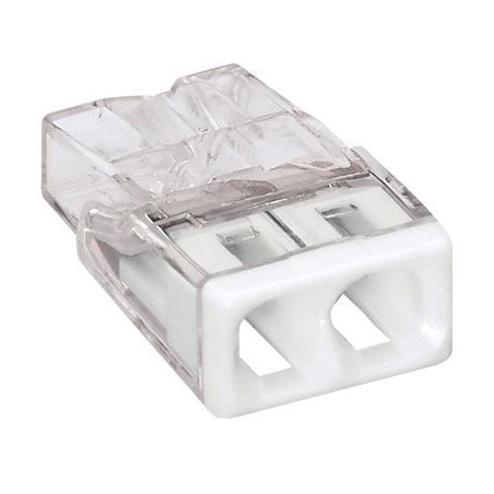 Borne 2273 x100 pour conducteur rigide - blanc 2 conducteurs WAGO 2273-202