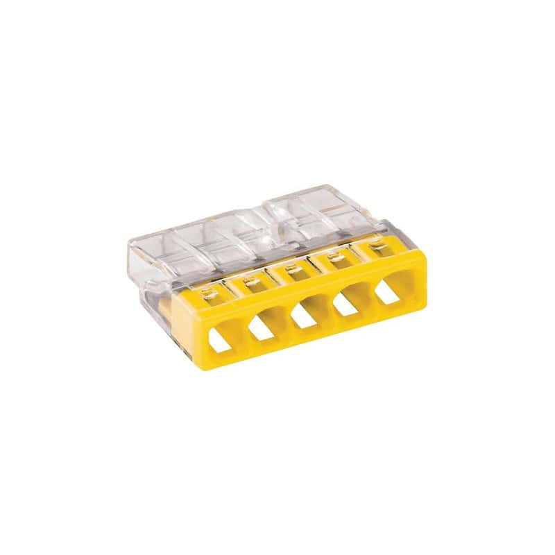 Borne  2273X100-conducteur rigide-5 conducteurs-jaune-WAGO