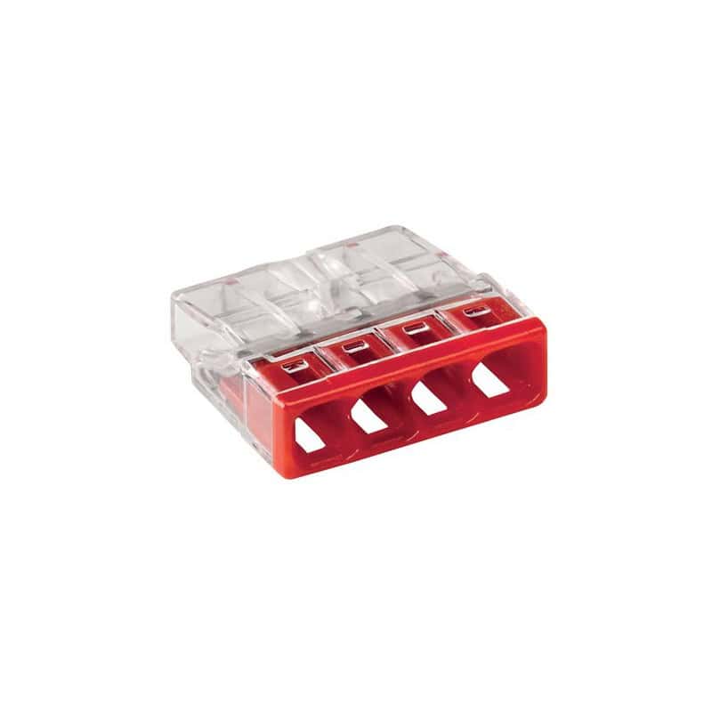 Borne  2273X100-conducteur rigide-4 conducteurs-rouge-WAGO