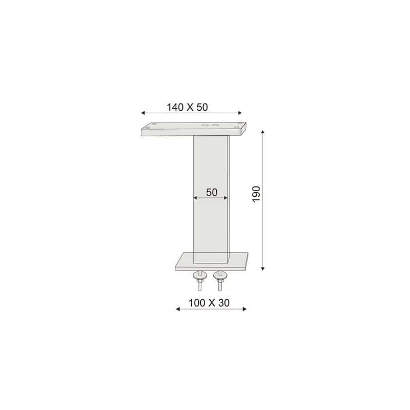 CLEM - CONSOLE DE SNACK DROITE ALUMINIUM