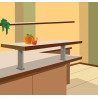 CLEM - CONSOLE DE SNACK DROITE ALUMINIUM