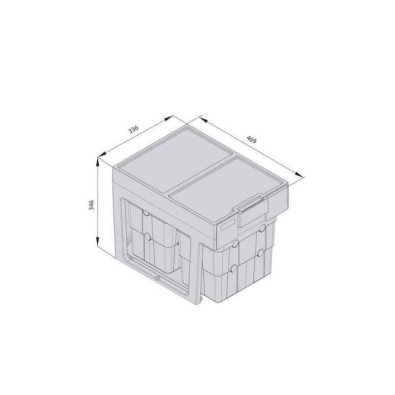CLEM - Poubelle coulissante rétractable 32 litres NINKA