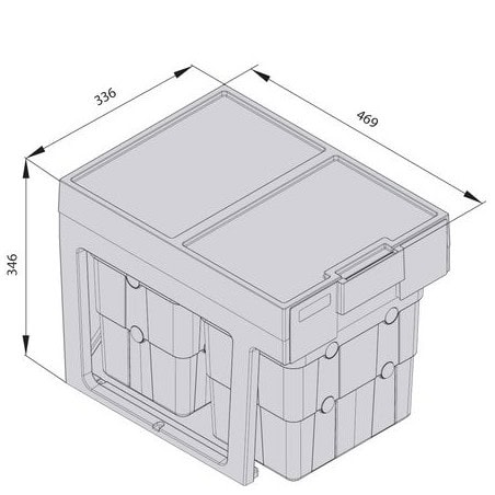 CLEM - Poubelle coulissante rétractable 32 litres NINKA