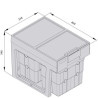 CLEM - Poubelle coulissante rétractable 32 litres NINKA