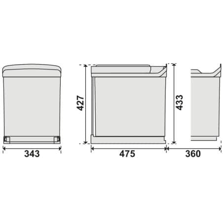 CLEM - Poubelle coulissante 42 litres GOLLINUCCI