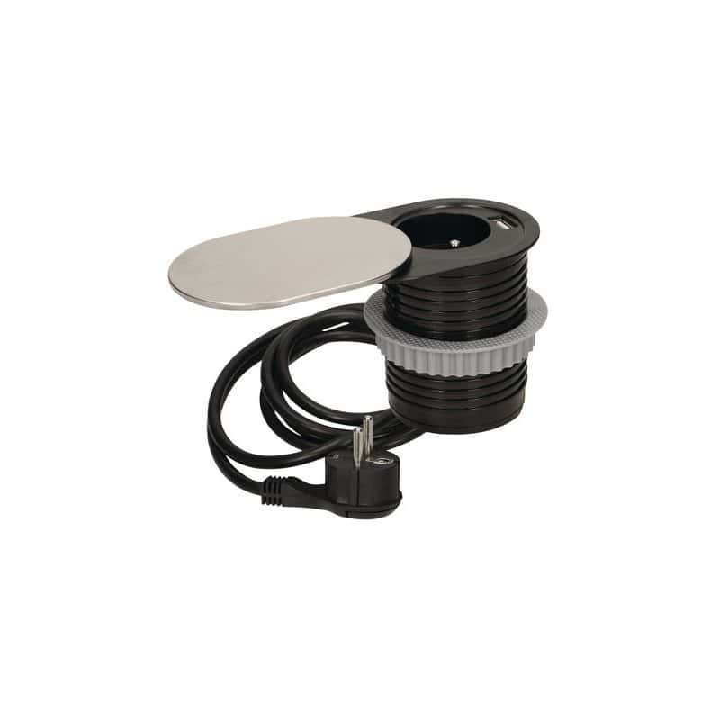 CLEM - Prise encastrable SLIDY avec cache SYNERCIA