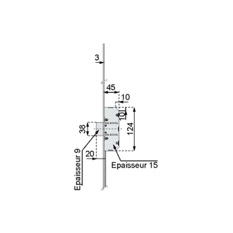 Serrure à 3 pênes 5 000 trilock 5000T204  VACHETTE