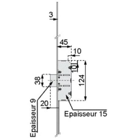 Serrure à 3 pênes 5 000 trilock 5000T204  VACHETTE