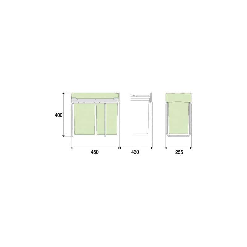 Poubelle coulissante 28 litres GOLLINUCCI