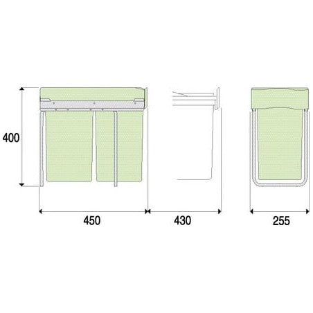 Poubelle coulissante 28 litres GOLLINUCCI