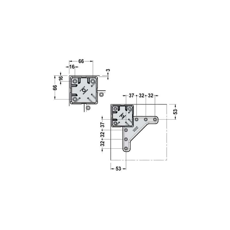 CLEM - Pied de table - 705 mm carré 80 CAMAR