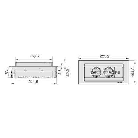CLEM - Bloc-prises rotative blackflip EVOLINE