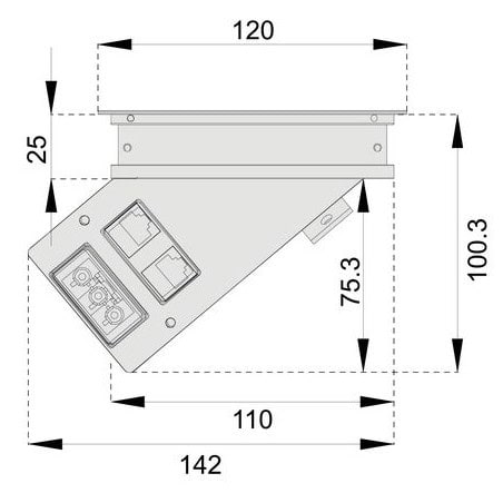 CLEM - Bloc-prises escamotable Versaflap