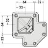 Pied de table - 870 mm carré 60 CAMAR