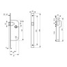 Serrure axe 40 mm coffre 135 mm  THIRARD
