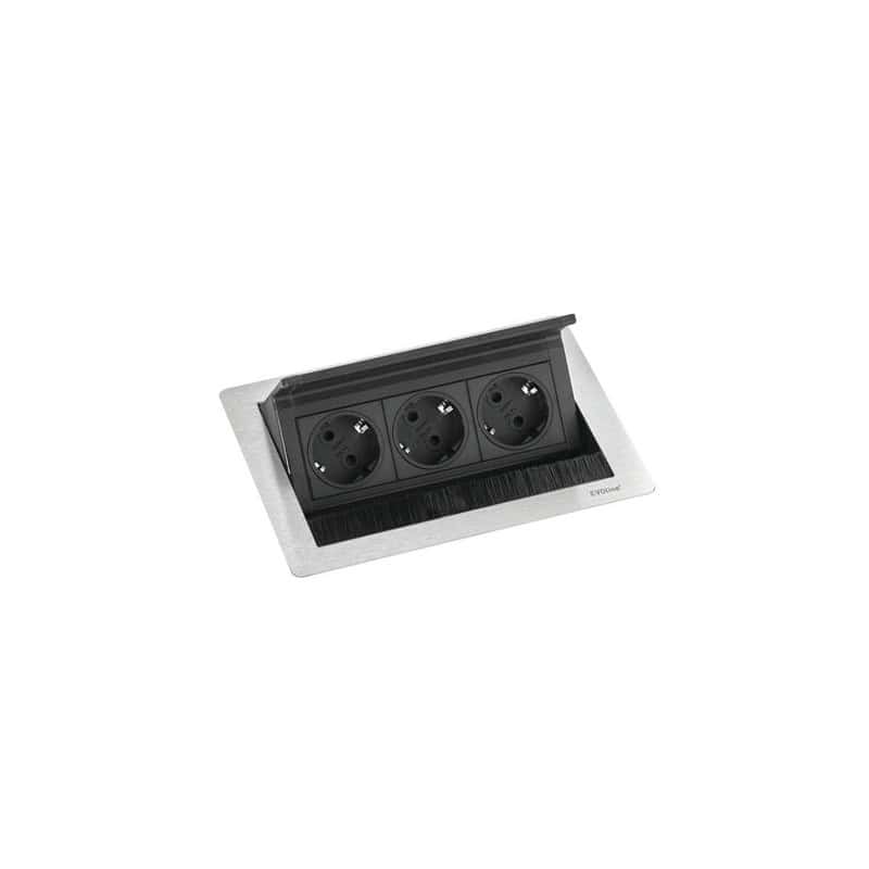 CLEM -Bloc-prises escamotable fliptop push EVOLINE