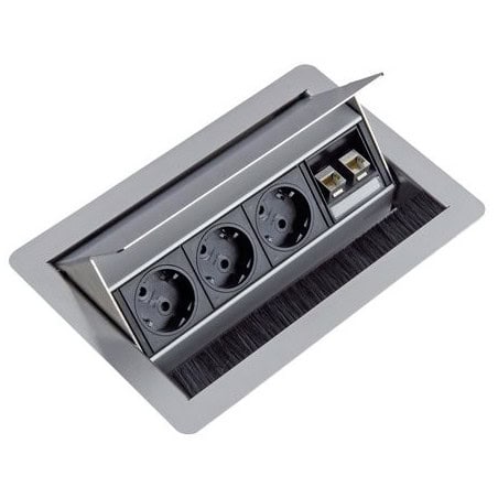 Bloc-prises escamotable fliptop push 3 prises + 2 RJ45 EVOLINE 1593 7000 0400